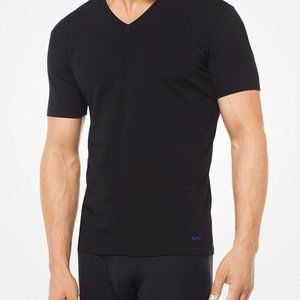 Michael Kors Men's V-Neck 100% Cotton Black 3Pack